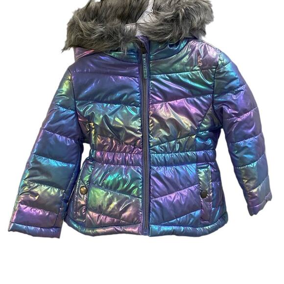 S ROTHSCHILD & CO Toddler and Little Girls Metallic Anorak Coat 2T Peri - Picture 3 of 8
